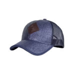 Błyszcząca czapka z daszkiem w kolorze navy granatowym