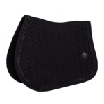 Czarny czaprak z pikowaniem w jodełkę, zdjęcie produktowe