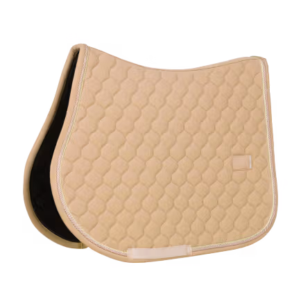 Czaprak w kolorze beżowym z waflową strukturą i lamówką