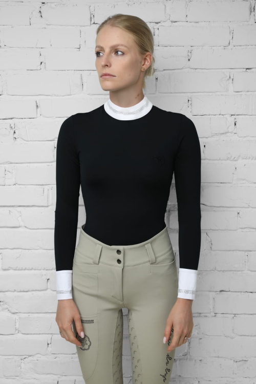 ALOE-15 Aloe granatowa koszula konkursowa jeździecka - obrazek 1